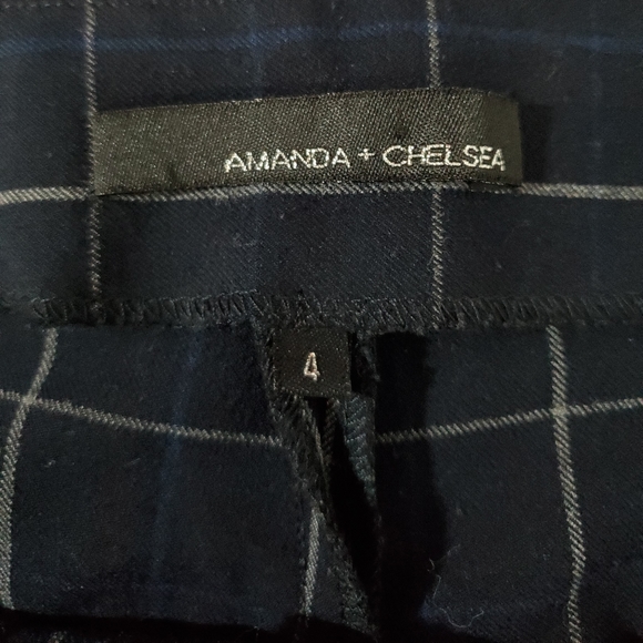 Amanda & Chelsea Navy Blue Plaid Pants - Picture 6 of 7